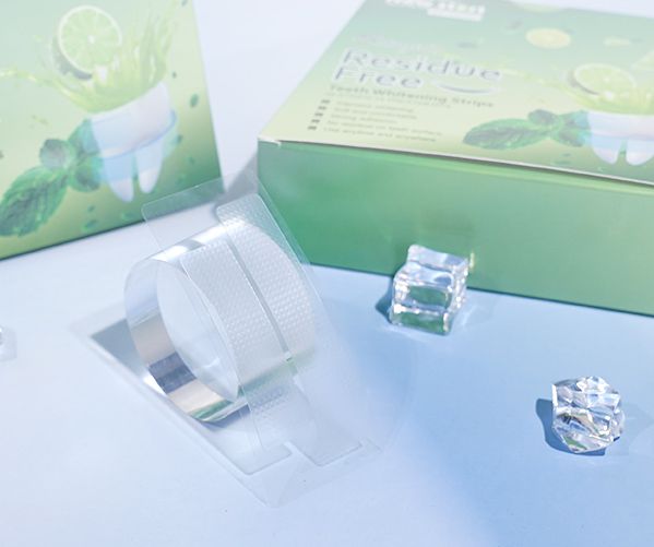 شرائط تبييض الأسنان الخالية من بقايا الجل بنكهة الليمون